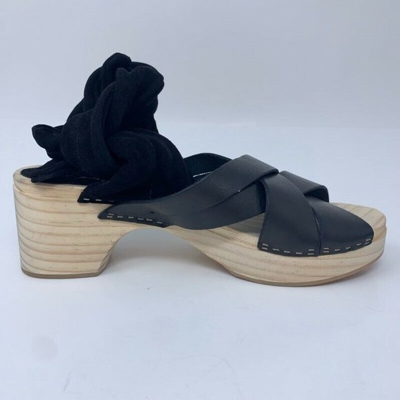 Free People Womens Emmy Wrap Clog Sandals Black - Picture 6 of 12
